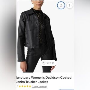 Sanctuary Women's Davidson Coated Denim Trucker Jacket size small